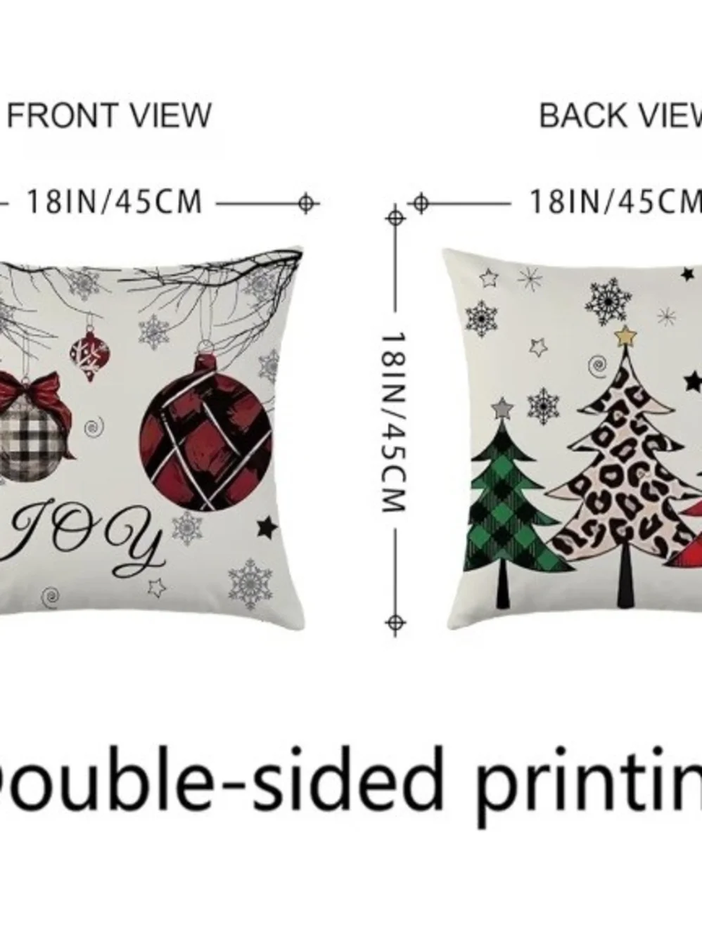 Holiday Merry & Bright Decorative Throw Pillow Covers - Black, Red, Gray